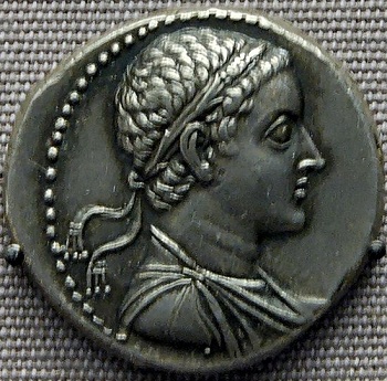 Ptolemy V reigned 204-181 BCE tetradrachm British Museum Room 22 Photo by jastrow 2006